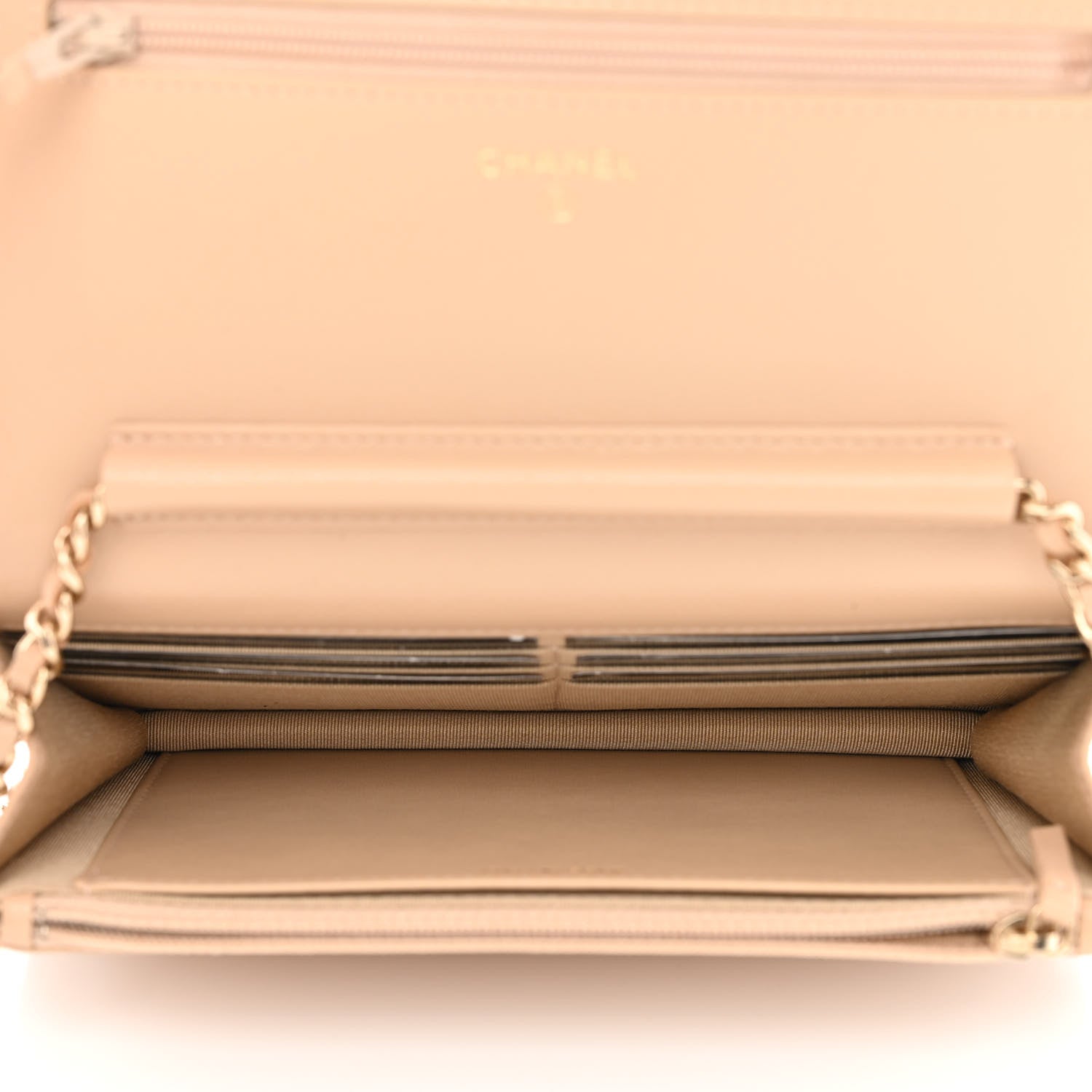 Chanel Caviar Quilted Wallet On Chain WOC Beige 5 of 12