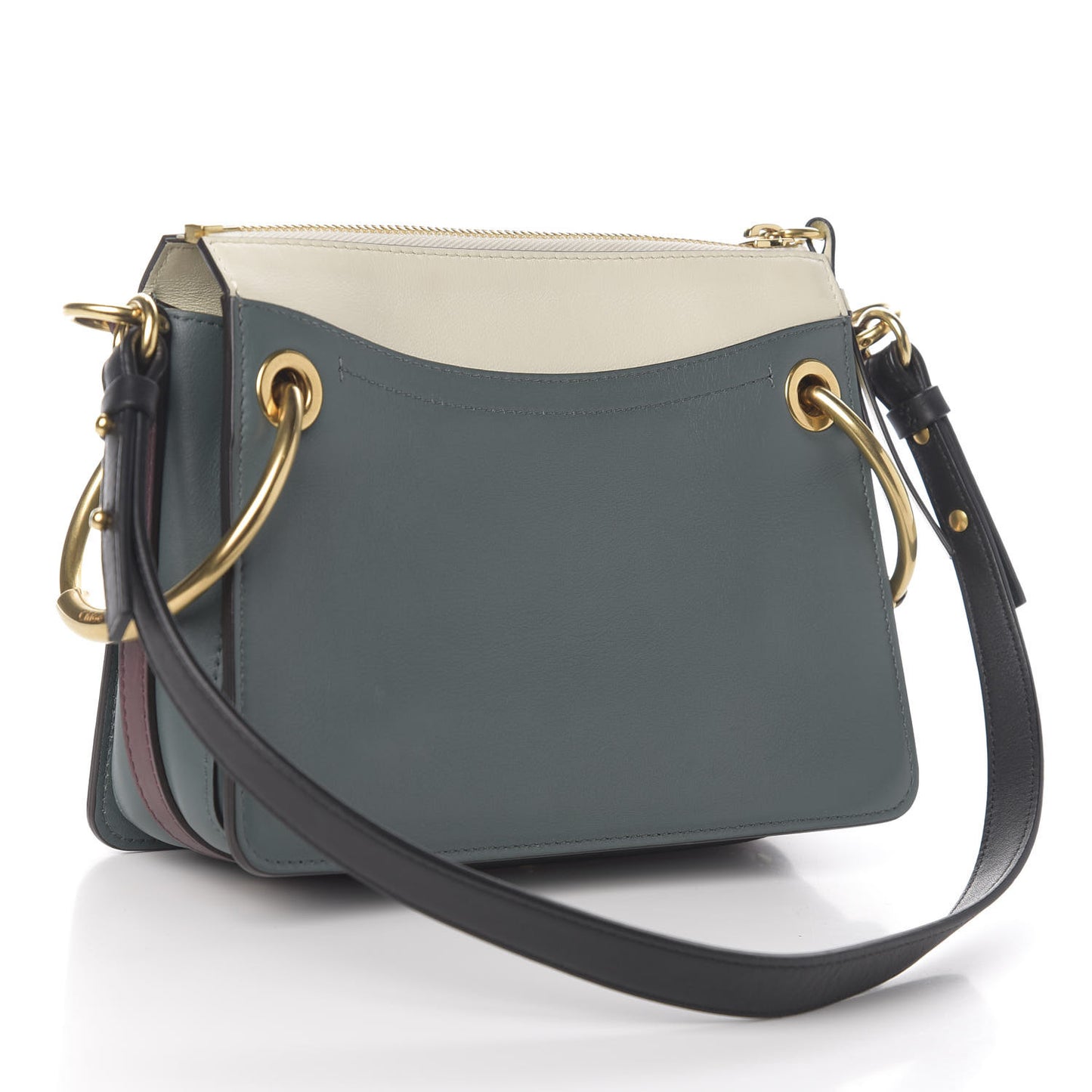 Calfskin Small Roy Tri-Color Bag Blue
