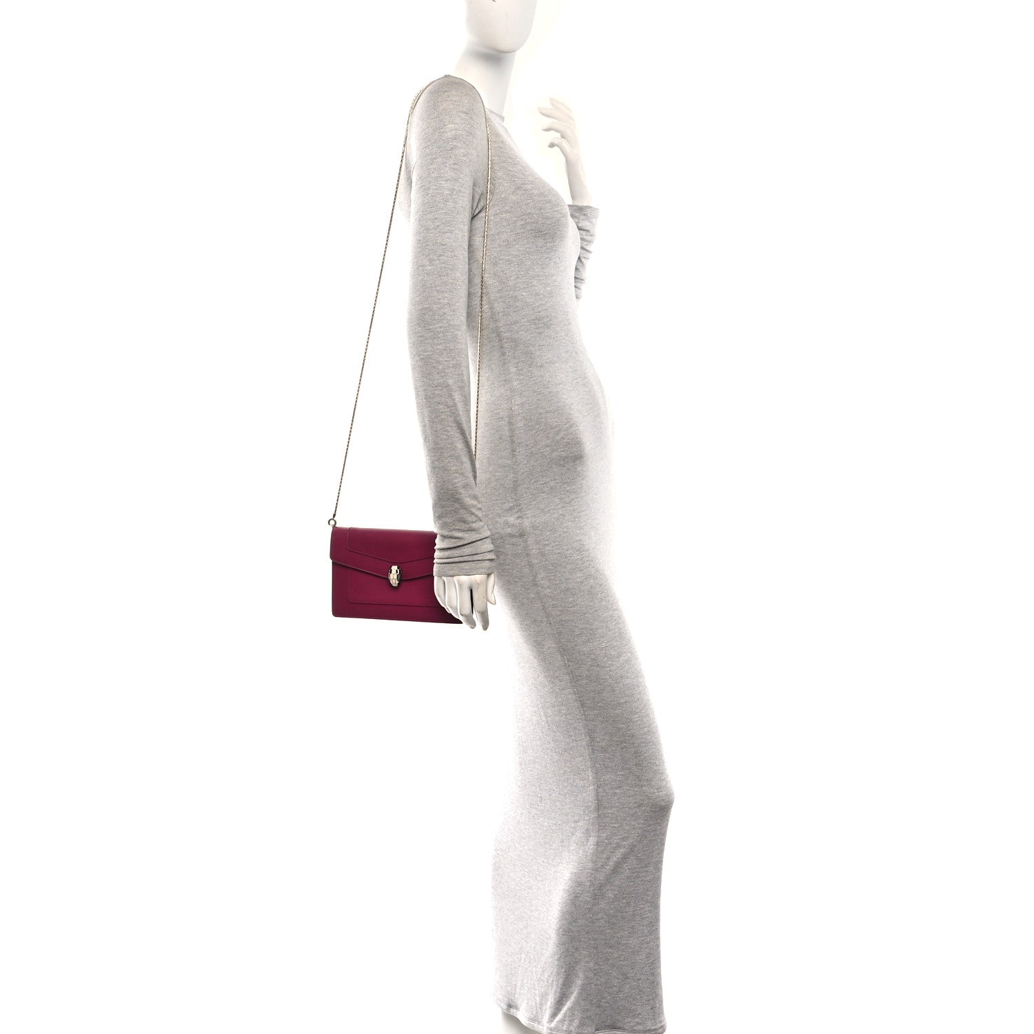 Bulgari Calfskin Serpenti Forever Crossbody Bag Plum 2 of 10