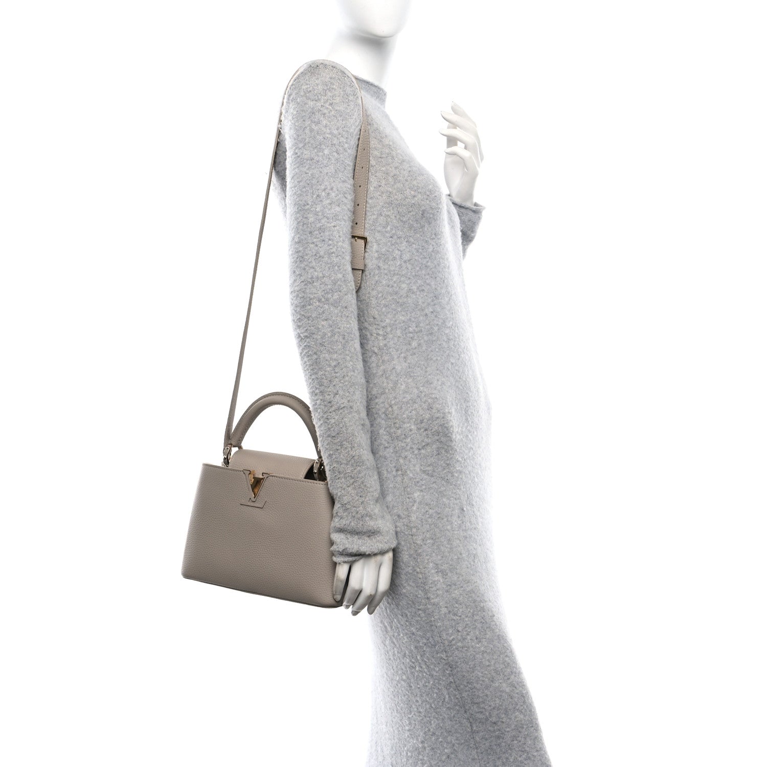 Louis Vuitton Taurillon Capucines BB Galet 2 of 9