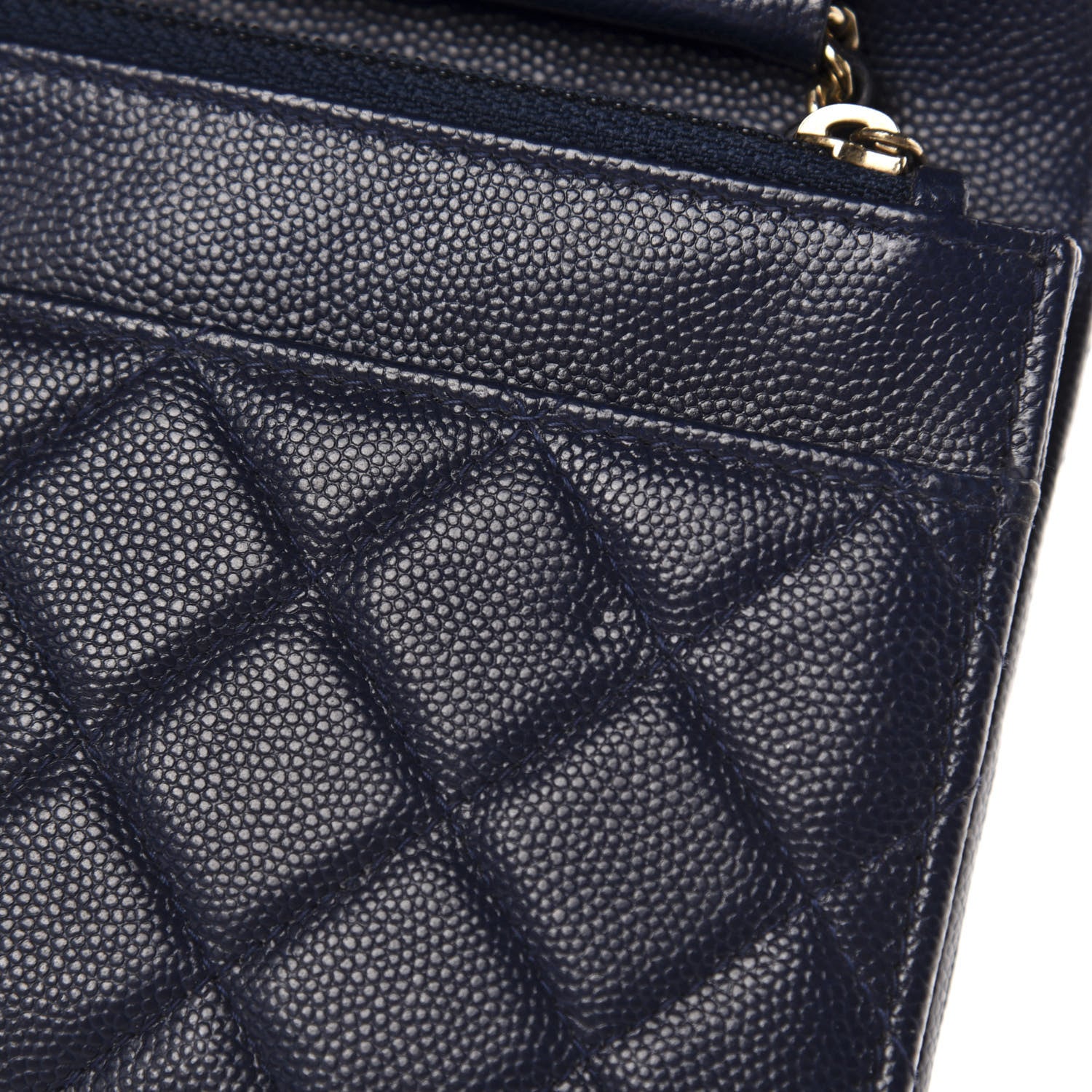Chanel Caviar Quilted Wallet On Chain WOC Navy Blue 9 of 13