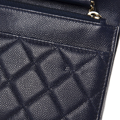 Chanel Caviar Quilted Wallet On Chain WOC Navy Blue 9 of 13