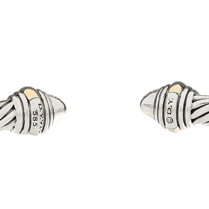 David Yurman Sterling Silver 14K Yellow Gold Diamond 5mm Cable Classics Pave Domes Bracelet 3 of 3