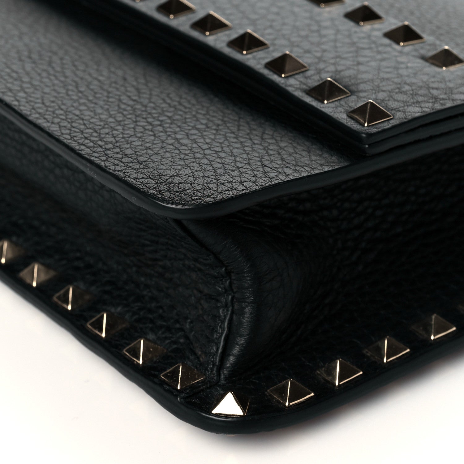 Valentino Garavani Pebbled Calfskin Rockstud Side Slip Crossbody Black 9 of 9