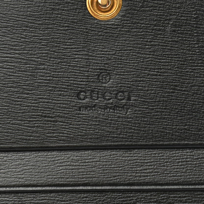 Gucci Calfskin Web Trapuntata GG Marmont Card Case Wallet Black 6 of 11