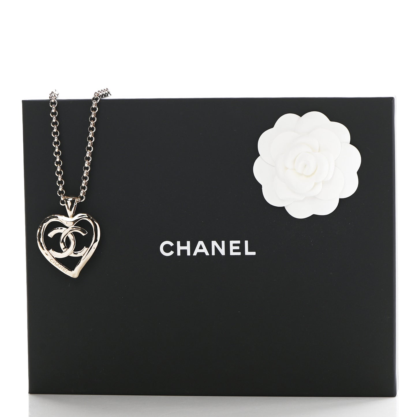 CC Heart Chain Pendant Necklace Gold