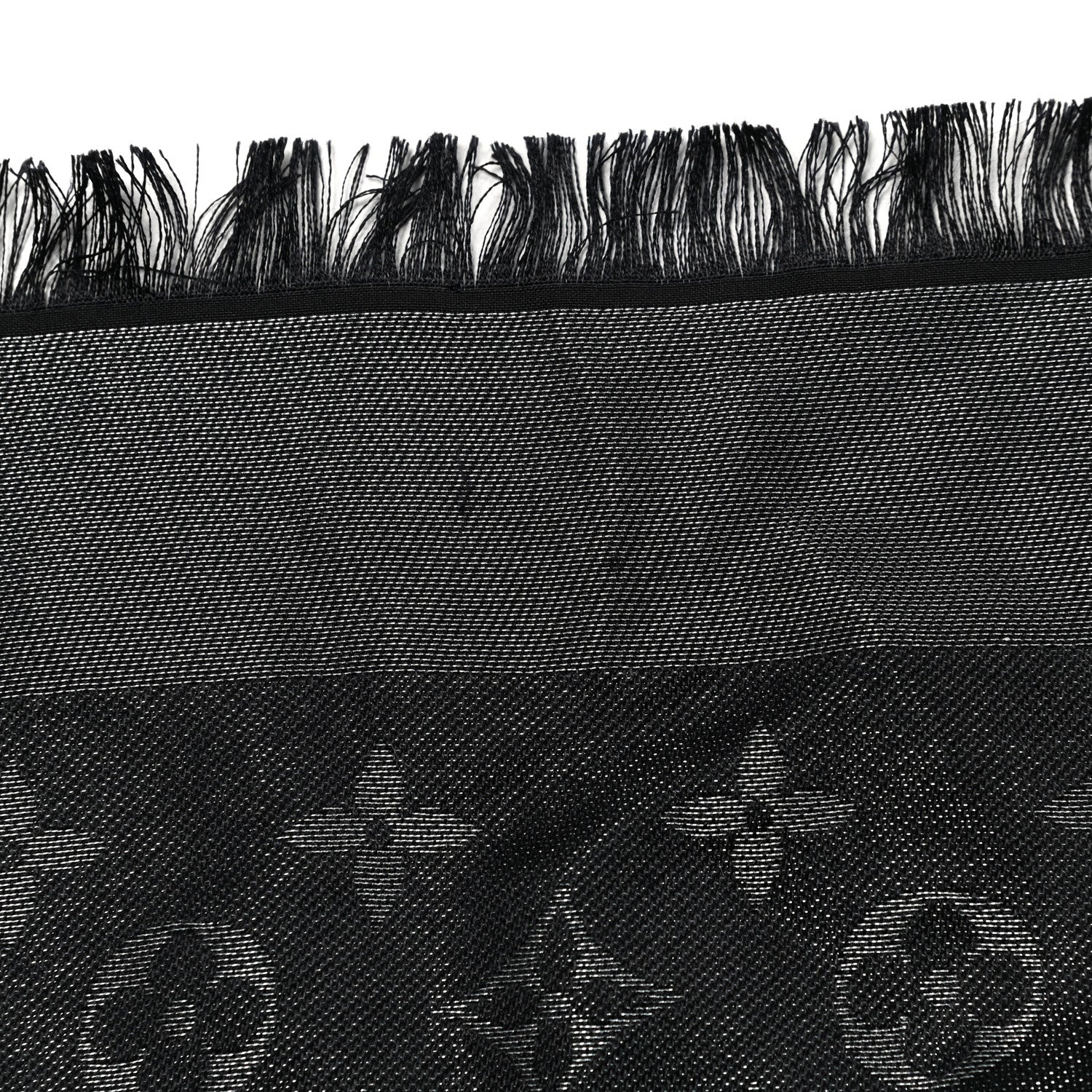 Louis Vuitton Silk Wool Monogram Denim Shawl Black 5 of 6