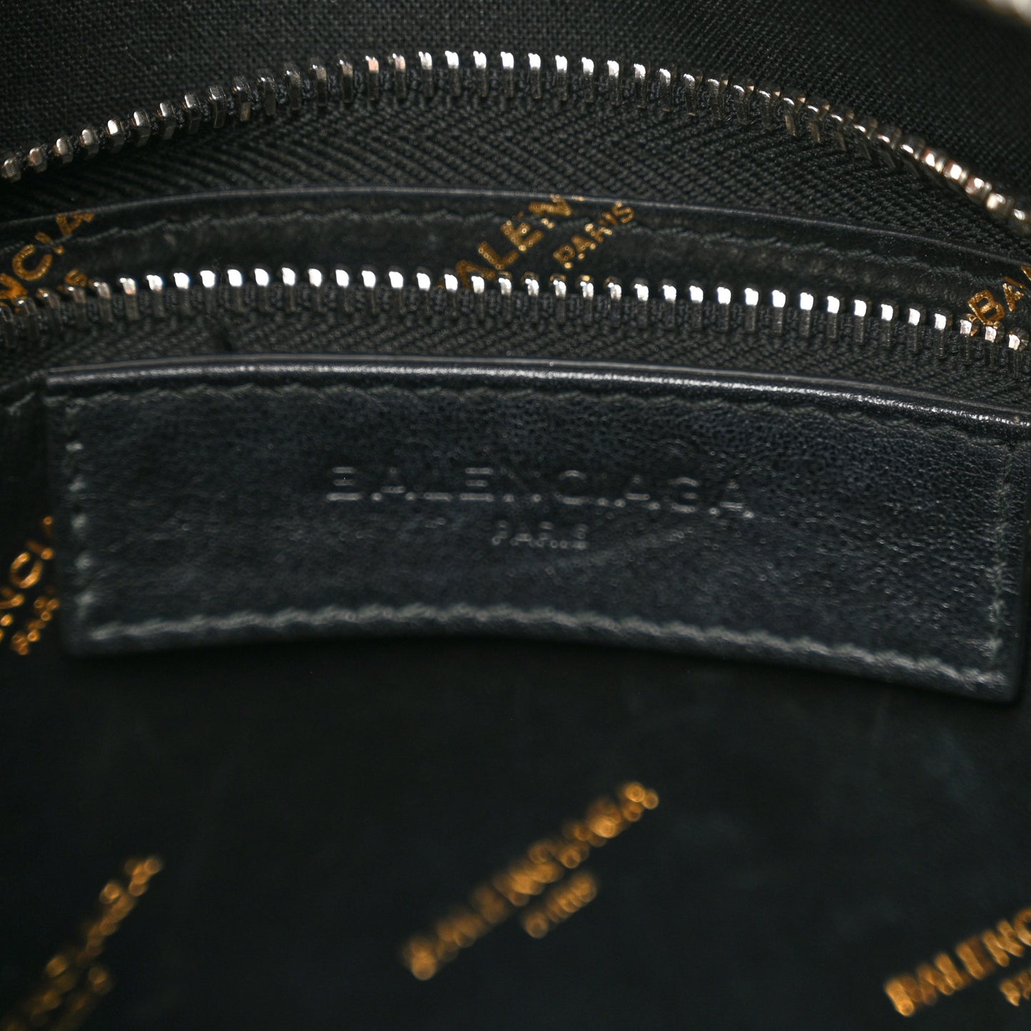 Calfskin Allover Logo XS Bazar Shopper Tote Black Gold