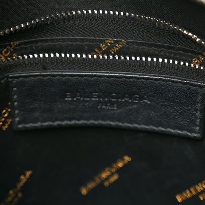 Balenciaga Calfskin Allover Logo XS Bazar Shopper Tote Black Gold 6 of 12