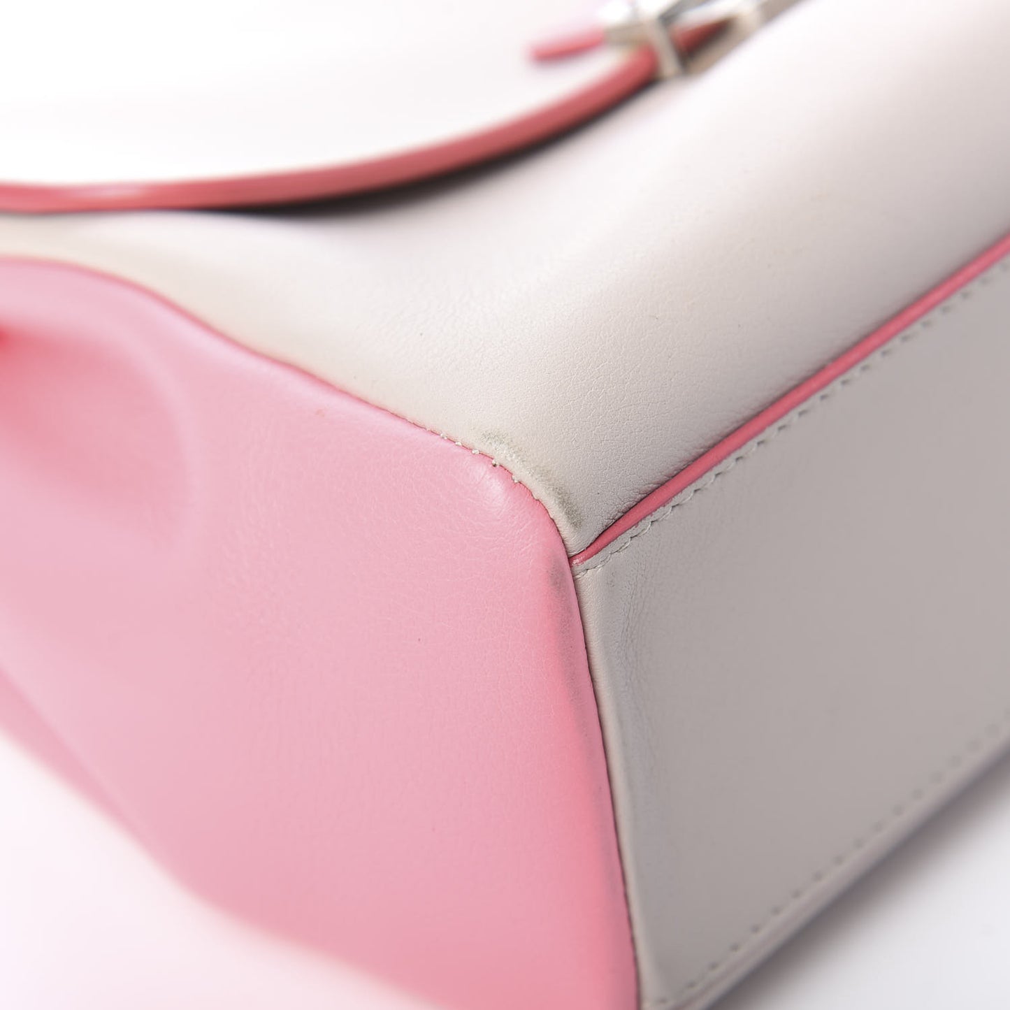 Calfskin Bi-Color Small Diorling Rose Candy