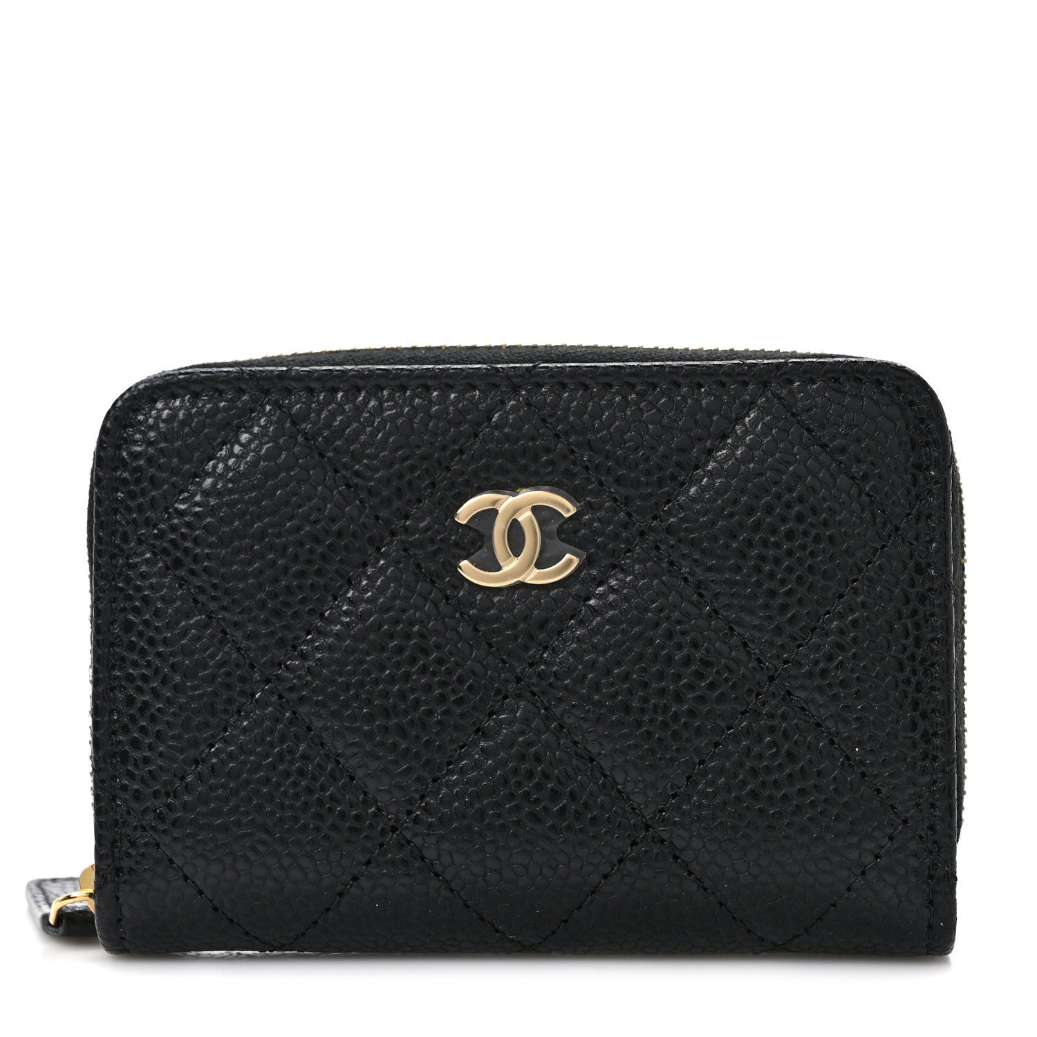 Chanel Caviar Quilted Zip Coin Purse Black 1 of 8
