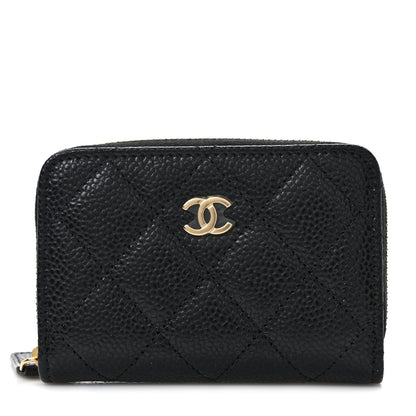 Chanel Caviar Quilted Zip Coin Purse Black 1 of 8