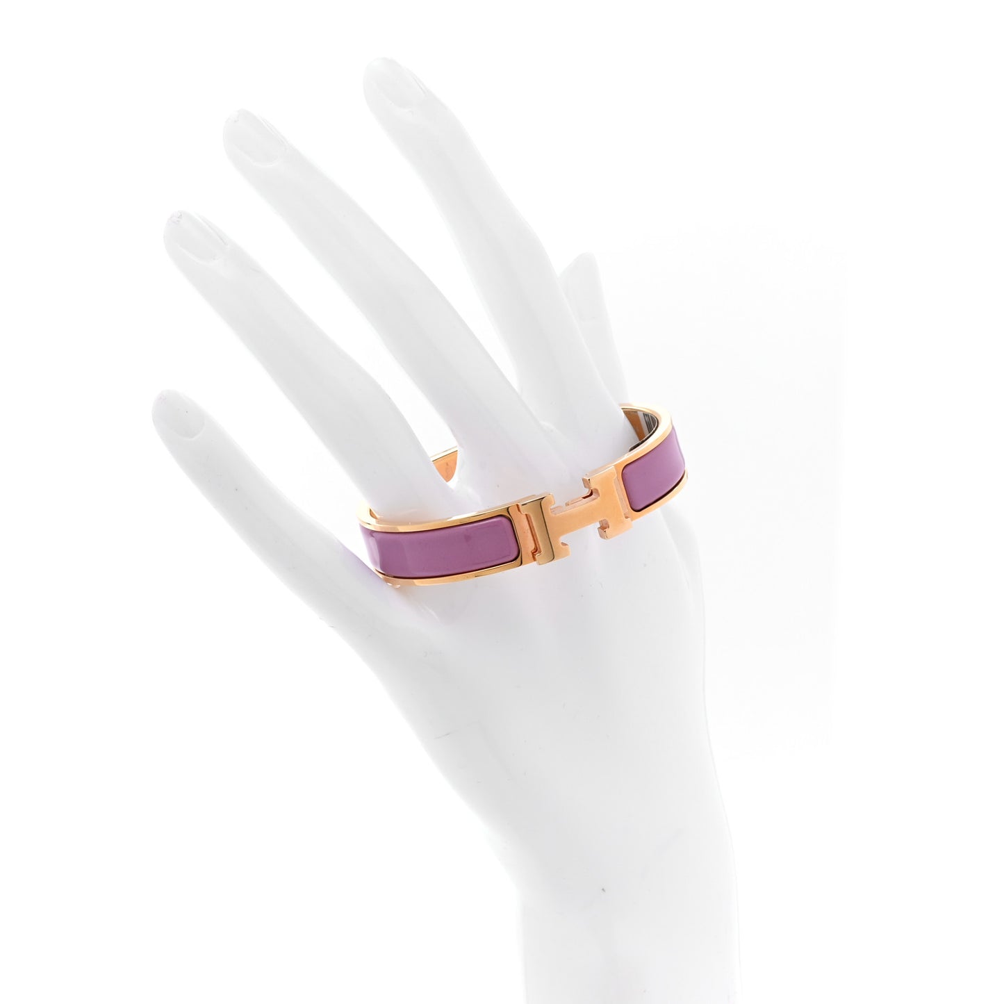 Enamel Narrow Clic Clac H Bracelet PM Rose Cendre