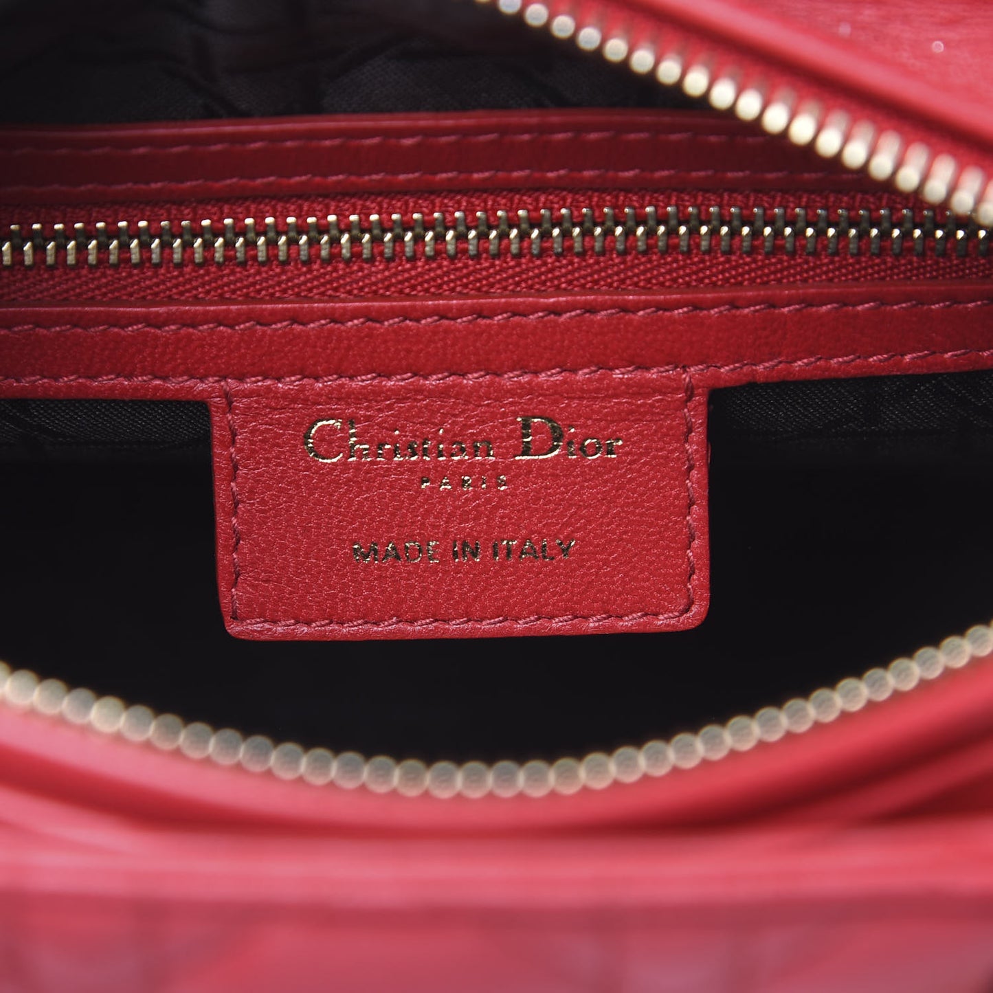 Lambskin Cannage Medium Lady Dior Red