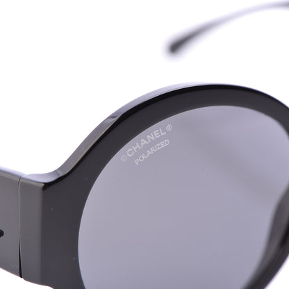 Chanel Acetate Polarized Round Sunglasses 5410 Black 7 of 8