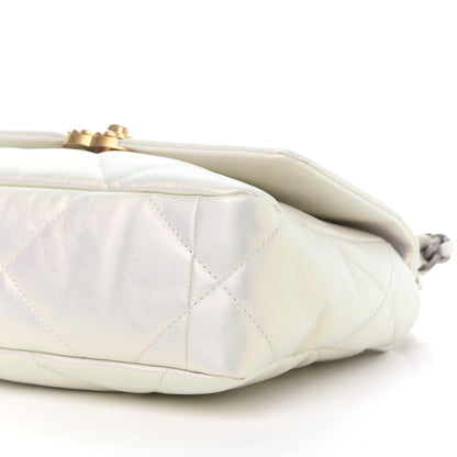 Chanel Iridescent Calfskin Quilted Medium Chanel 19 Flap White 9 of 9