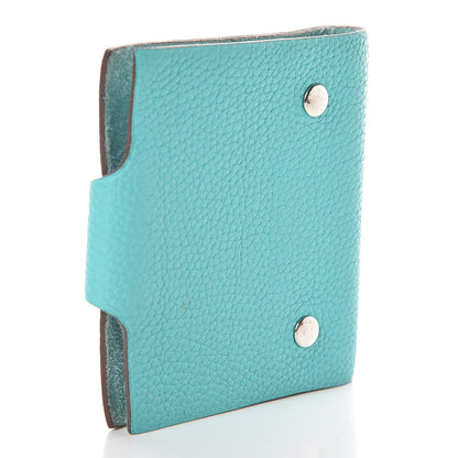 Hermes Taurillon Clemence Ulysse Mini Notebook Bleu Atoll 3 of 7