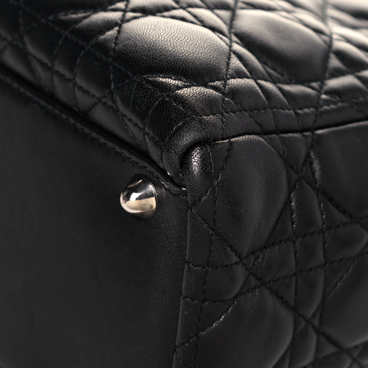 Christian Dior Lambskin Cannage Large Lady Dior Black 10 of 13