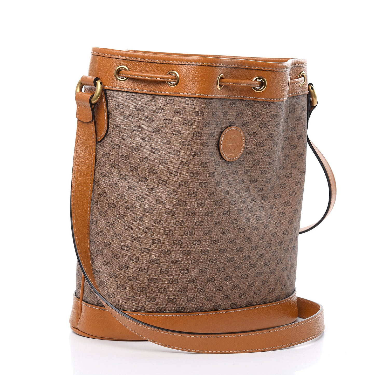 X DISNEY Mini Vintage GG Supreme Monogram Bucket Bag Beige Vintage Sun Oil