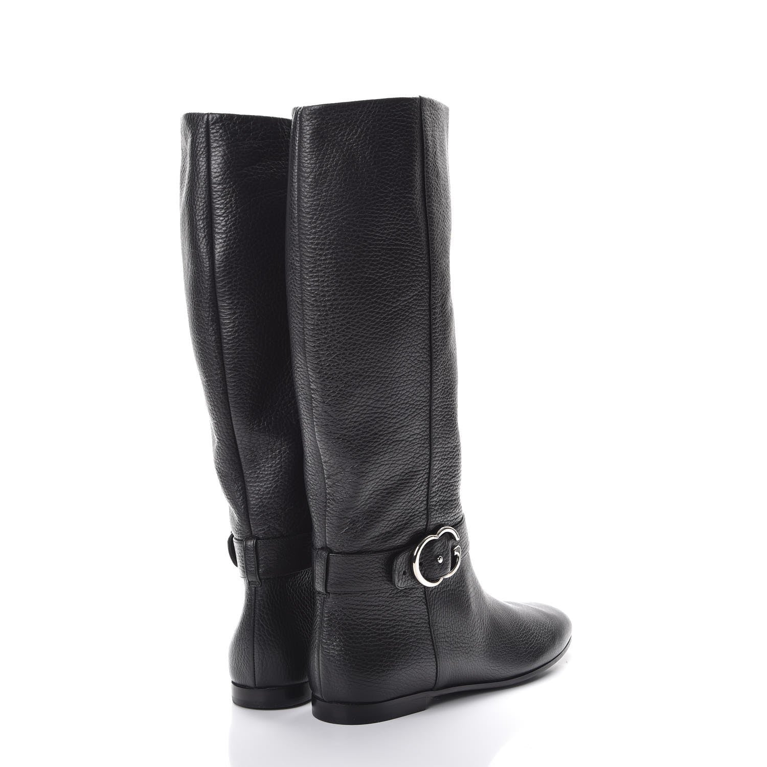 Gucci Calfskin Interlocking G Sachalin Riding Boots 41 Black 4 of 10