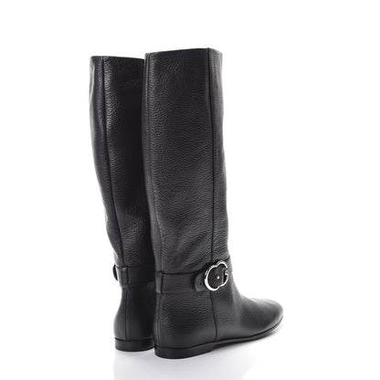 Gucci Calfskin Interlocking G Sachalin Riding Boots 41 Black 4 of 10