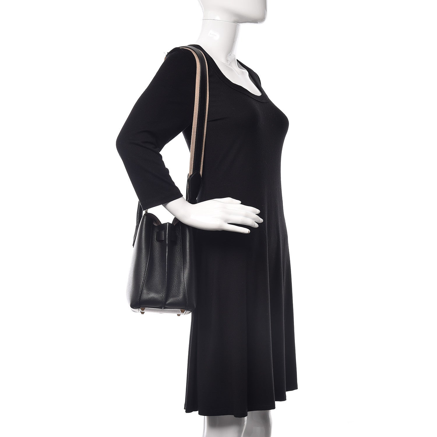 MCM Grained Calfskin Medium Milla Tote Black 2 of 10