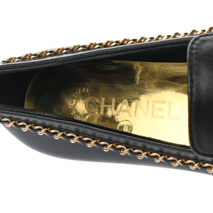 Chanel Lambskin CC Chain Mocassin Loafers 36 Black 7 of 9