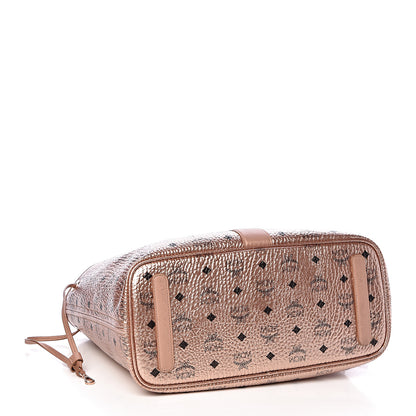 MCM Metallic Visetos Medium Liz Reversible Shopper Tote Champagne Gold 8 of 18
