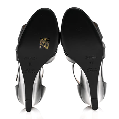 Hermes Calfskin Legend Wedge Sandals 39 Black 6 of 10