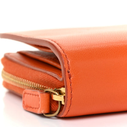 Celine Calfskin Compact Zipped Multifunction Wallet Orange 7 of 9