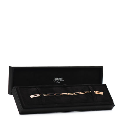 Hermes 18K Rose Gold Diamond Pave PM Kelly Chaine Bracelet SH 4 of 4
