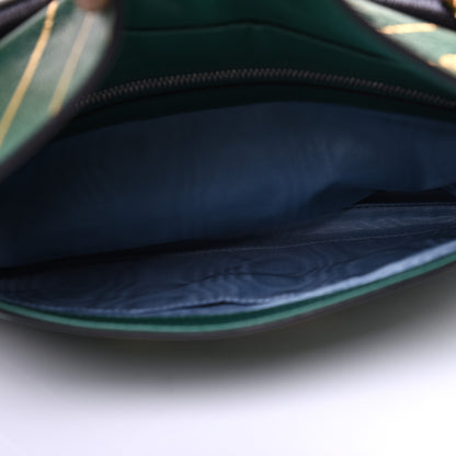 Gucci Calfskin Diagonal GG Medium Thiara Double Envelope Shoulder Bag Emerald Green Black 8 of 18