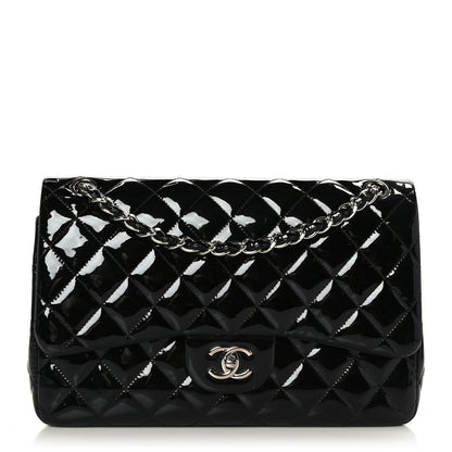 Chanel Patent Quilted Jumbo Double Flap Black 1 of 9