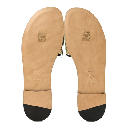 Christian Dior Raffia Cotton Embroidered Souvenir Capri Dway Mules Slide Sandals 39.5 Capri 6 of 10