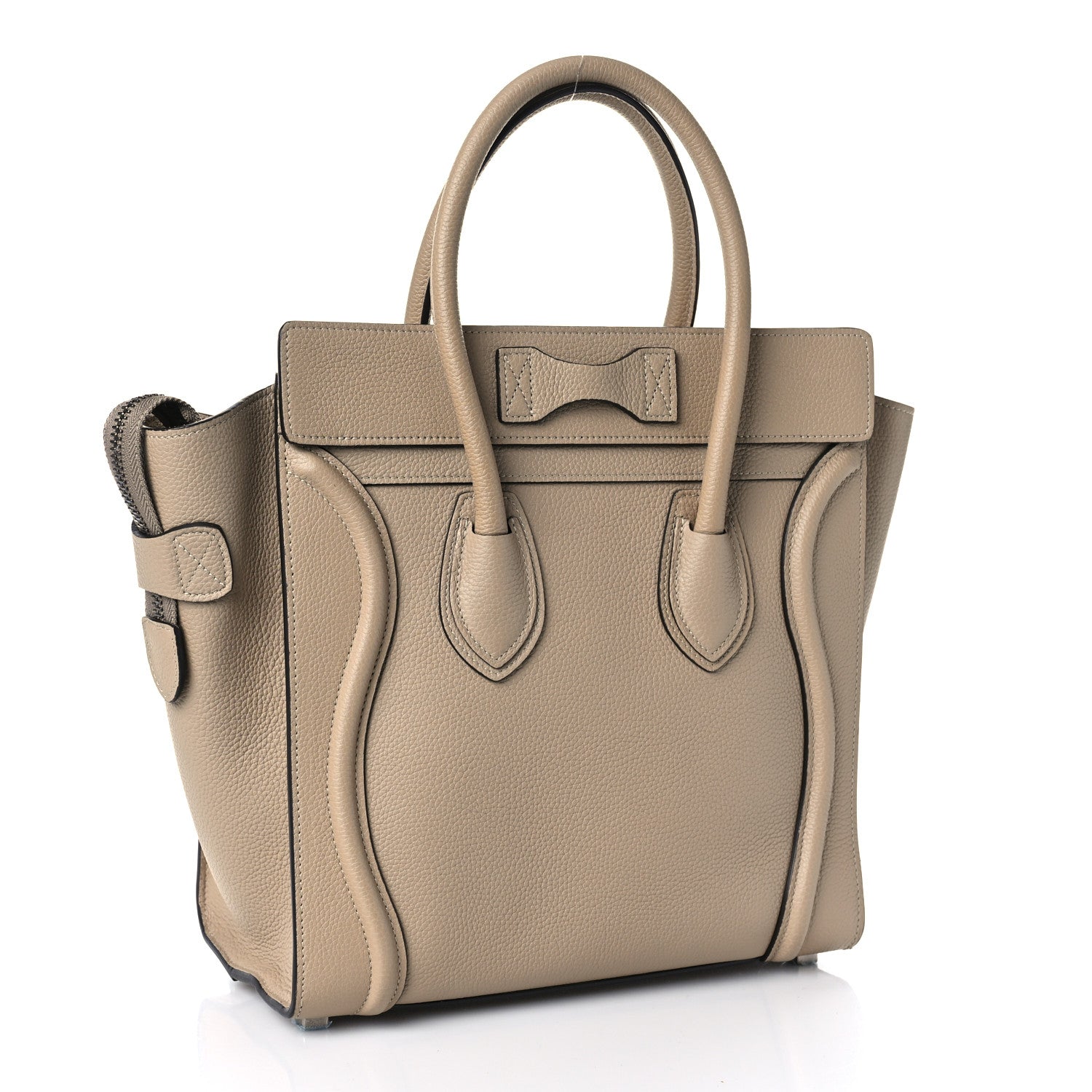 Celine Drummed Calfskin Micro Luggage Dune 3 of 10