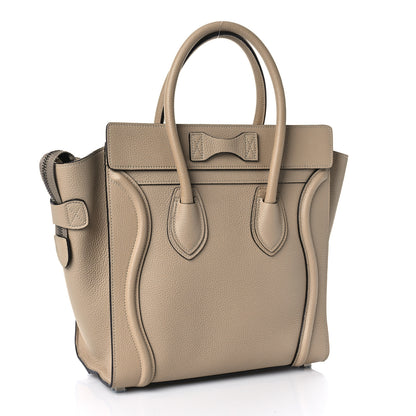 Celine Drummed Calfskin Micro Luggage Dune 3 of 10