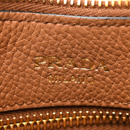 Prada Vitello Phenix Zippered Messenger Hobo Cammeo 6 of 10