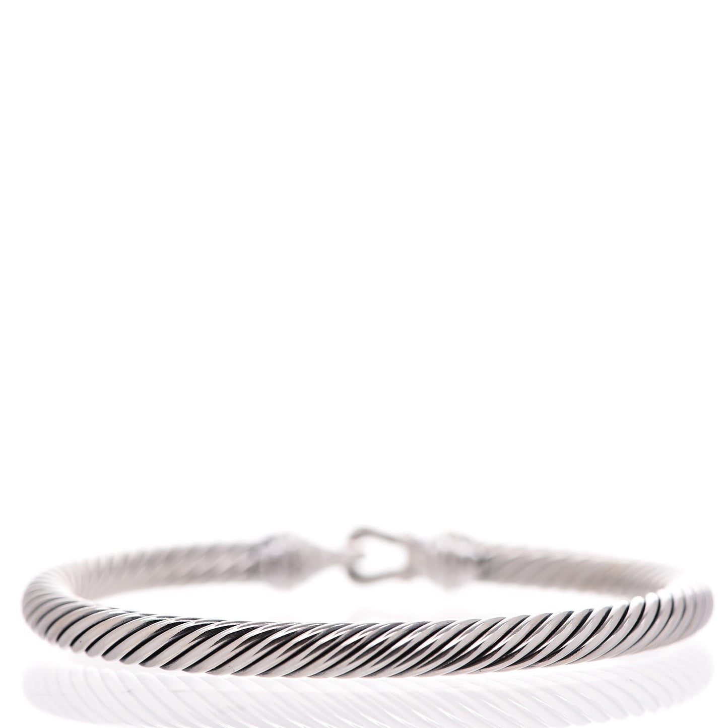 Sterling Silver 18K Yellow Gold 5mm Cable Classic Buckle Bracelet