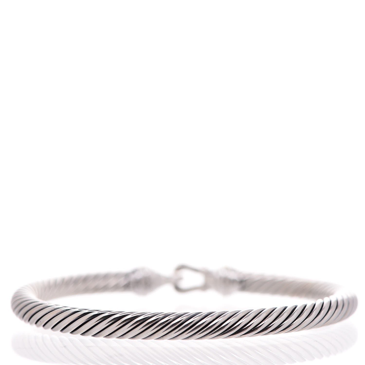 David Yurman Sterling Silver 18K Yellow Gold 5mm Cable Classic Buckle Bracelet 3 of 4