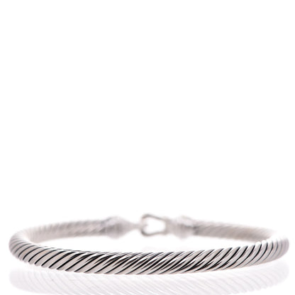 David Yurman Sterling Silver 18K Yellow Gold 5mm Cable Classic Buckle Bracelet 3 of 4