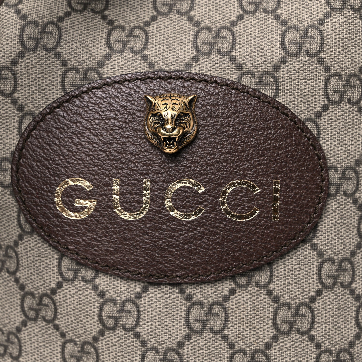Gucci GG Supreme Monogram Neo Vintage Drawstring Bucket Backpack Beige New Acero Crop 22 of 22