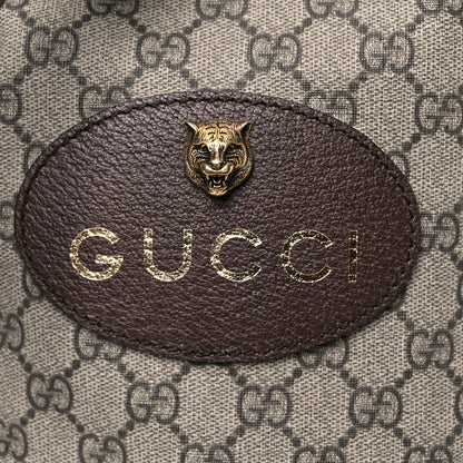 Gucci GG Supreme Monogram Neo Vintage Drawstring Bucket Backpack Beige New Acero Crop 22 of 22