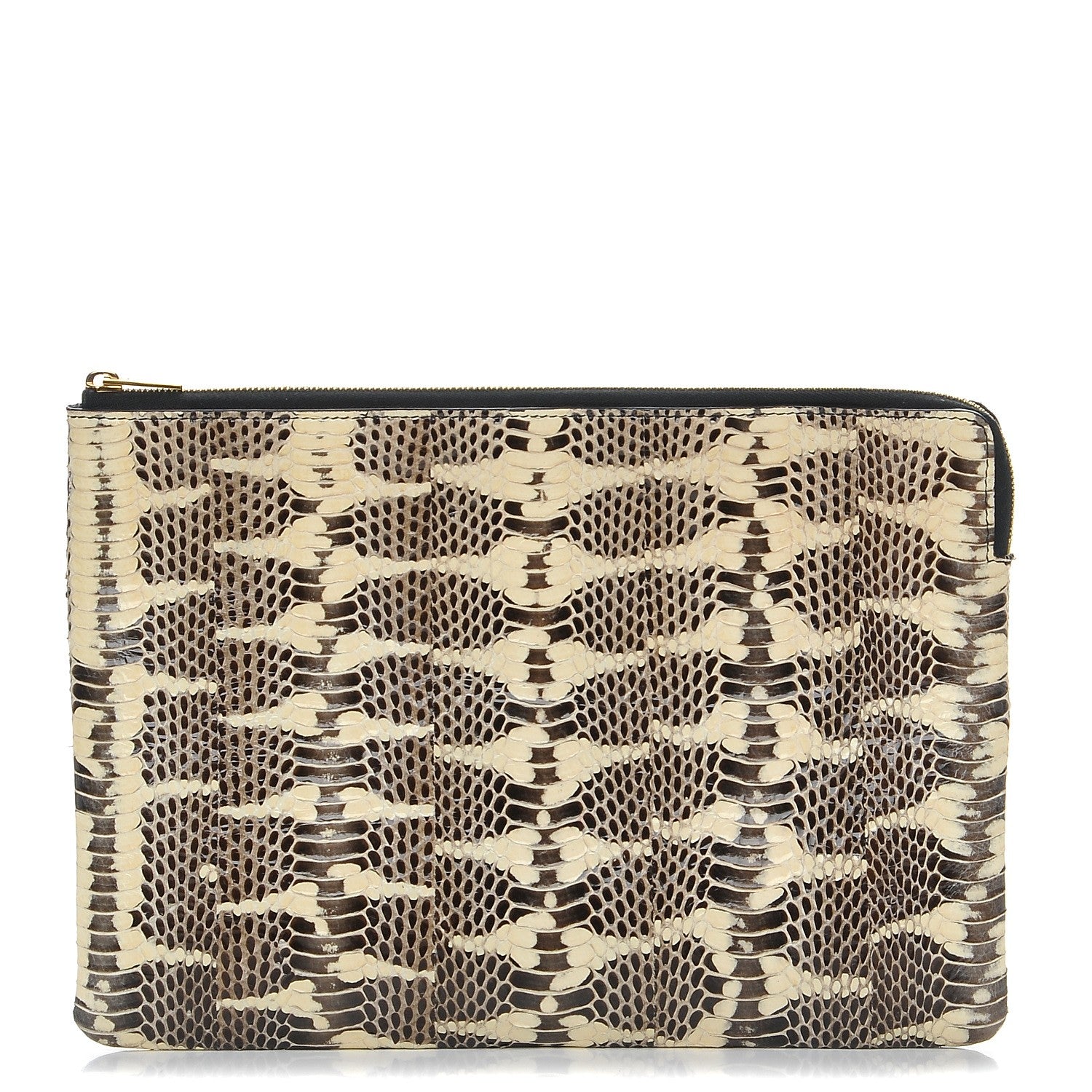 Celine Watersnake Clutch Pouch Black White 1 of 7