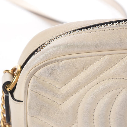Gucci Calfskin Matelasse Mini GG Marmont Chain Shoulder Bag White 18 of 25