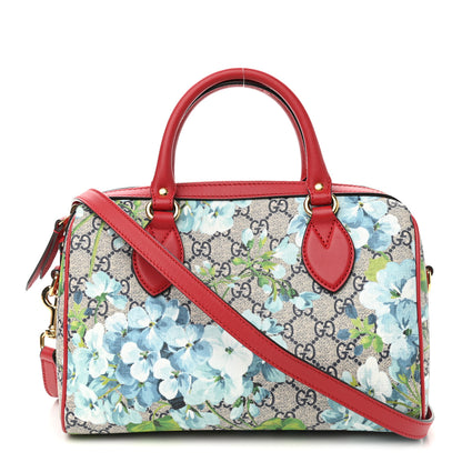 Gucci GG Supreme Monogram Blooms Small Boston Beige Blue Navy Hibiscus Red 1 of 9