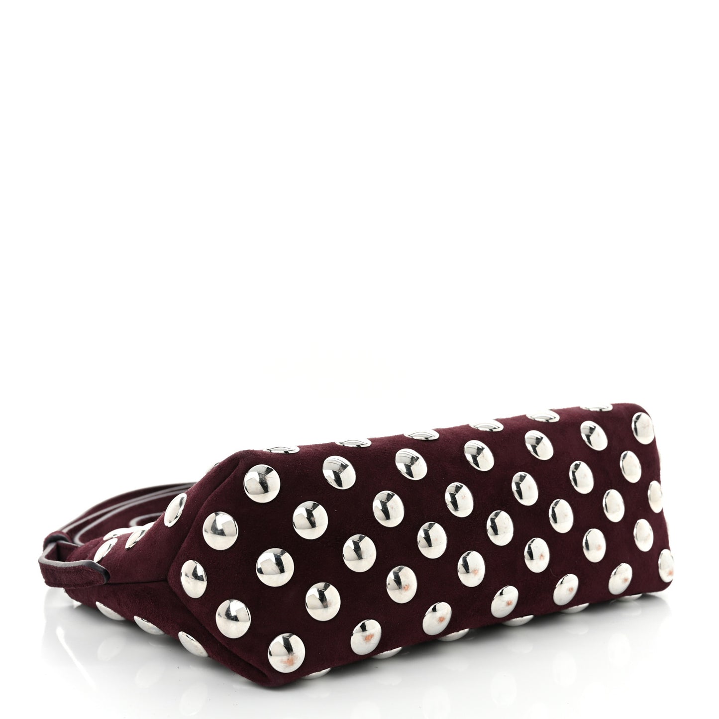 Suede Studded Lina Crossbody Bag Rouge Noir