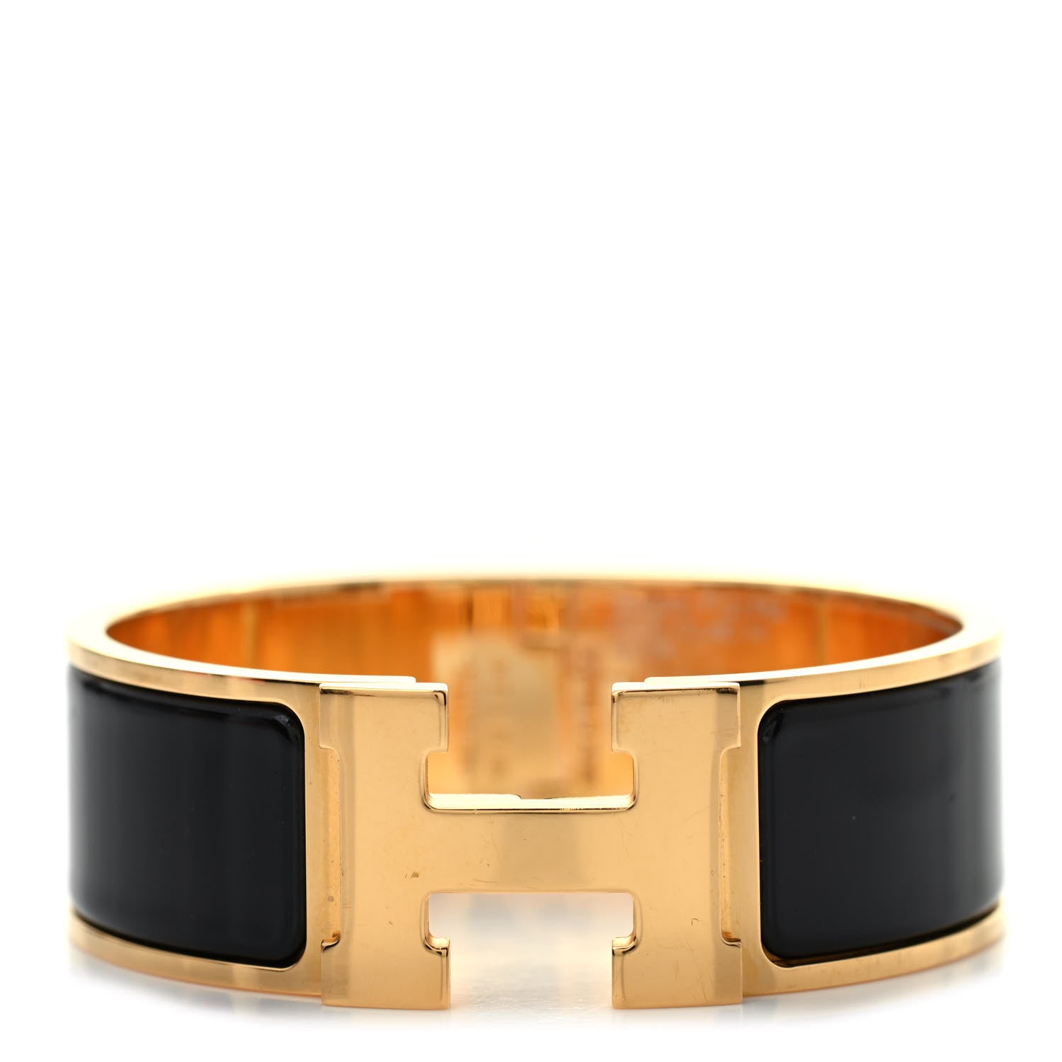 Hermes Enamel Wide Clic Clac H Bracelet PM Black 1 of 6