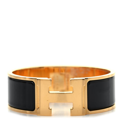 Hermes Enamel Wide Clic Clac H Bracelet PM Black 1 of 6