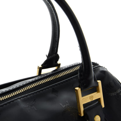 MCM Nylon Monogram Boston Bag Black 11 of 13