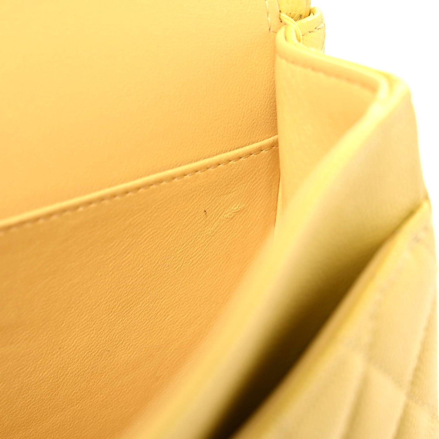 Chanel Caviar Quilted Medium Double Flap Yellow 16 of 20